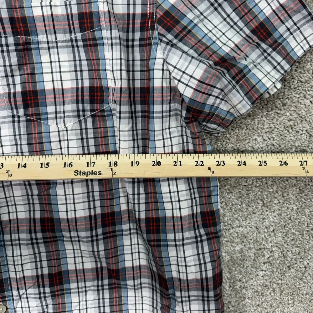 The North Face Button Down Shirt Mens XXL White Red Plaid Short Sleeve Hiking